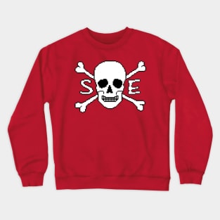 Pixelated Straight Edge Skull and Crossbones Crewneck Sweatshirt